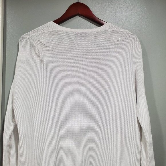 W By Worth Women's Ribbed Open Front Long Sleeve Cardigan Sweater White Pocket S - Picture 12 of 12